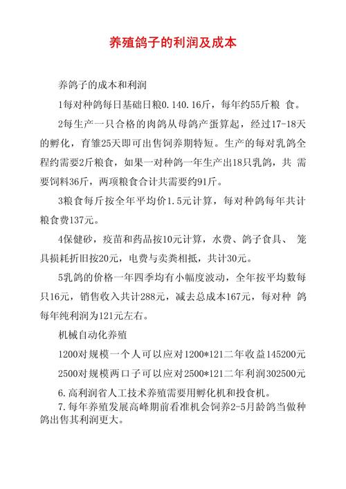 养白鸽成本到底要多少？-图1