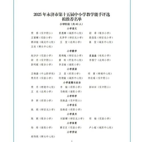 山西永济学校教师名单具体包含哪些教师？-图1